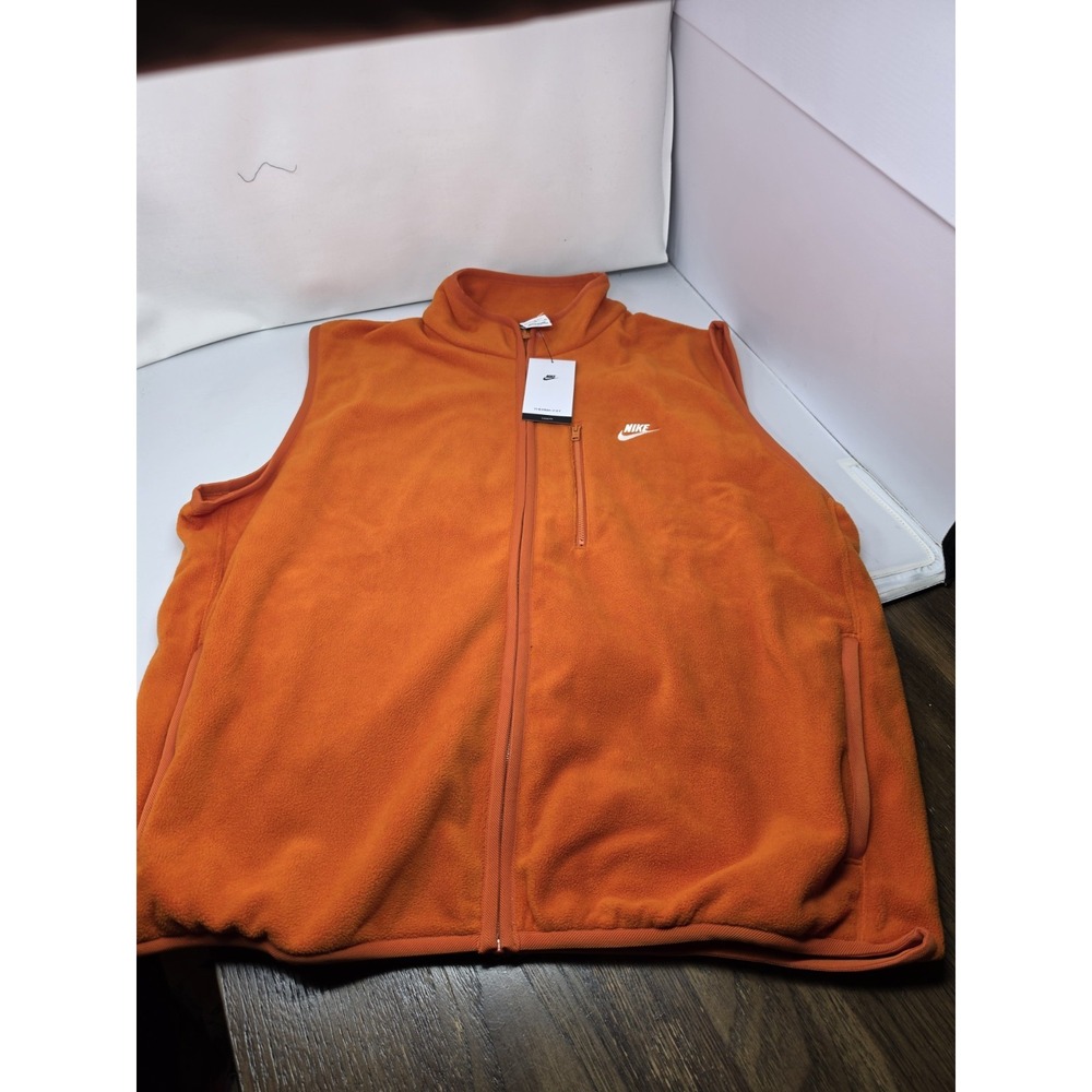 NWT Nike Mens Therma-Fit Sportswear Club Winterized Vest Orange Sz XL